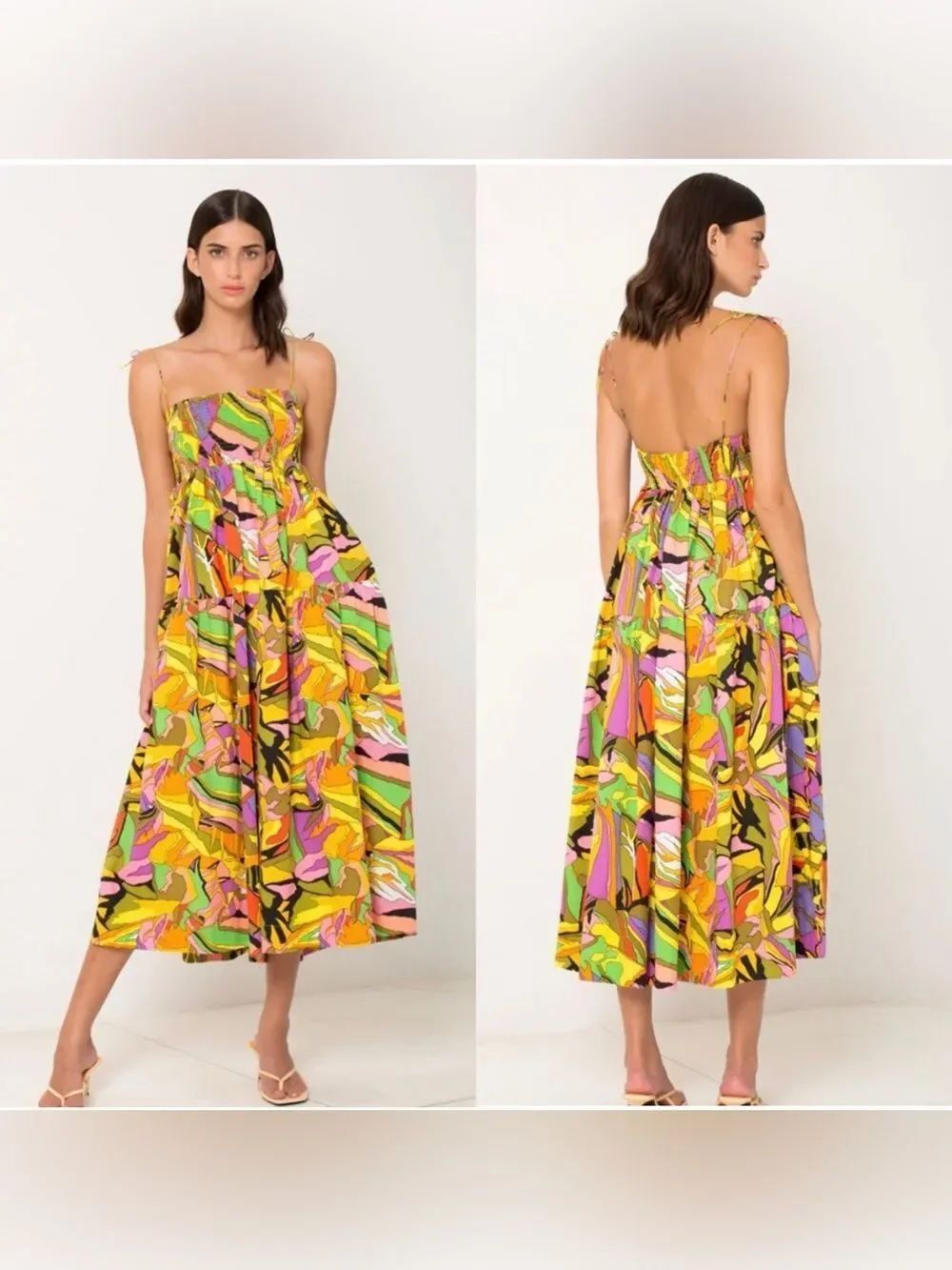 NEW S/W/F Boutique Birds of Paradise midi dress